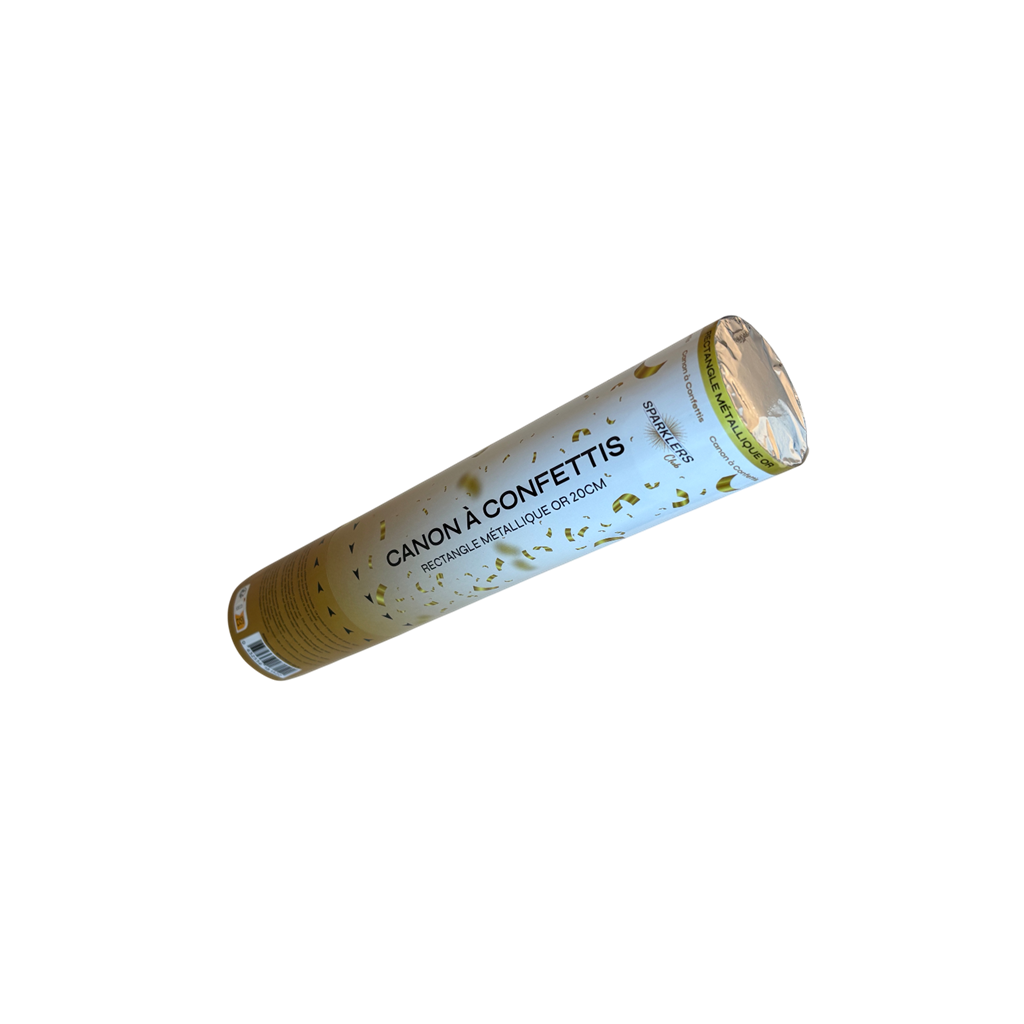 Kanone für Konfetti 20 cm Gold