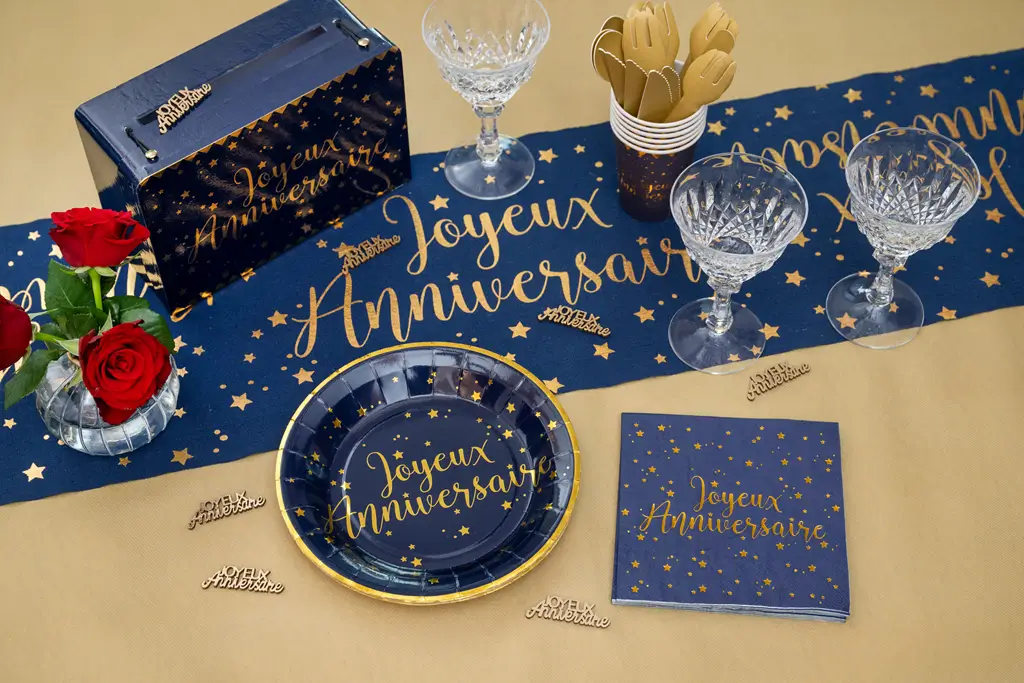 Teller Happy Birthday Blau (Satz von 10)