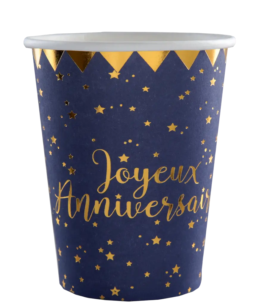 Becher Happy Birthday Blau (10er-Pack)