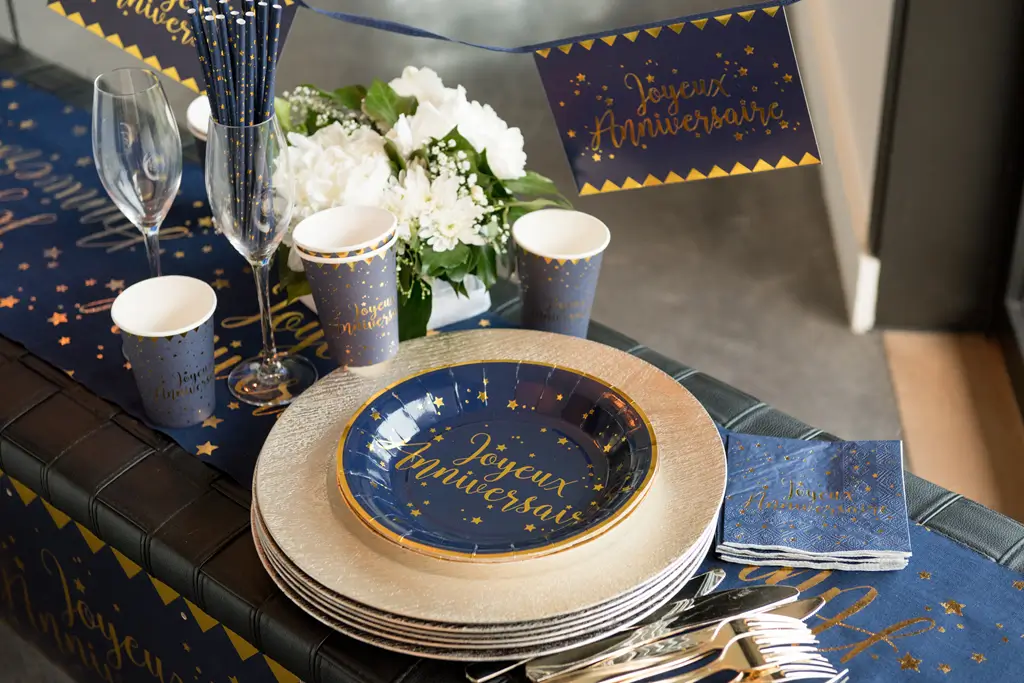 Becher Happy Birthday Blau (10er-Pack)