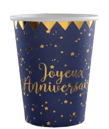 Becher Happy Birthday Blau (10er-Pack)