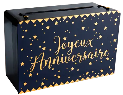 Papierurne Happy Birthday Gold/Blau