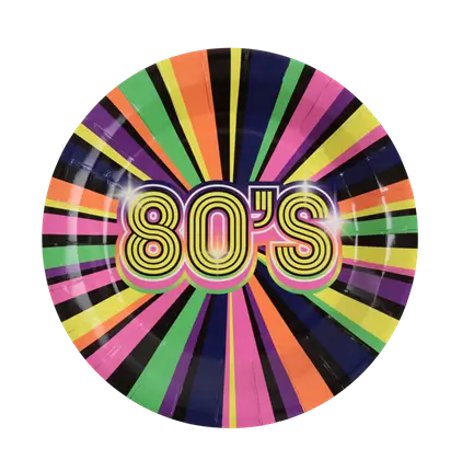 Teller 80's 23cm - 10er-Set