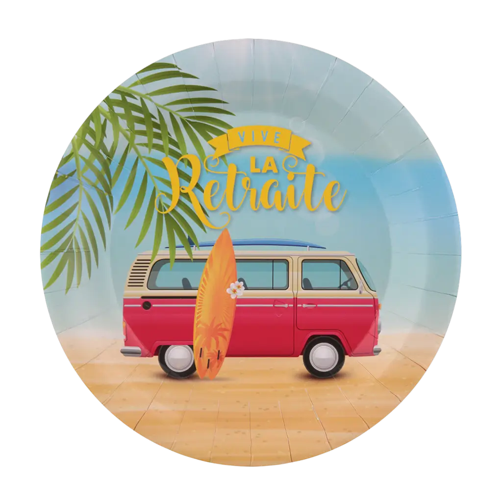 Teller Ruhestand - Das schöne Leben (Packung mit 10 Stück)