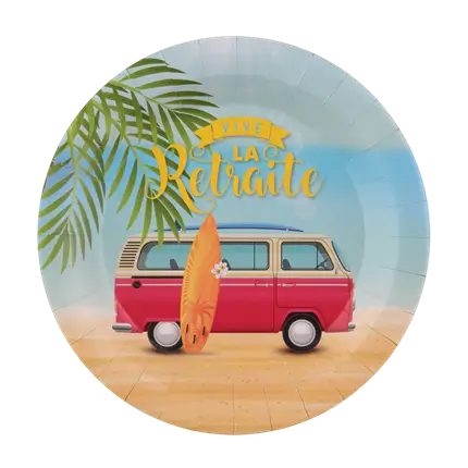 Teller Ruhestand - Das schöne Leben (Packung mit 10 Stück)