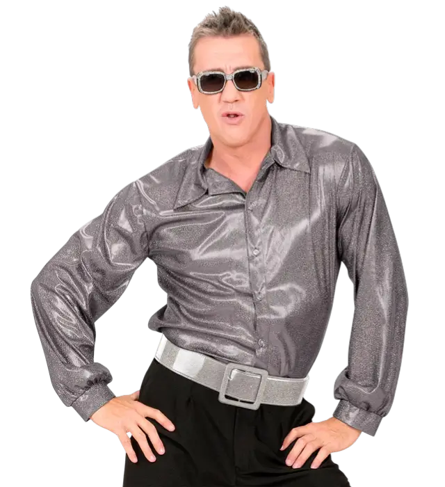 Silberner Pailletten Disco Gürtel 120 cm – 70er Jahre Kostüm Accessoire