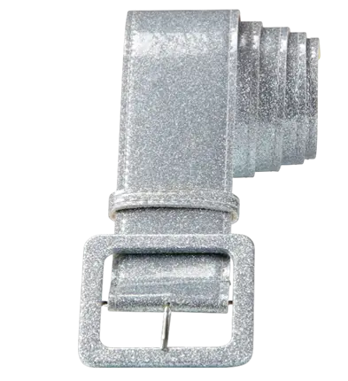 Silberner Pailletten Disco Gürtel 120 cm – 70er Jahre Kostüm Accessoire