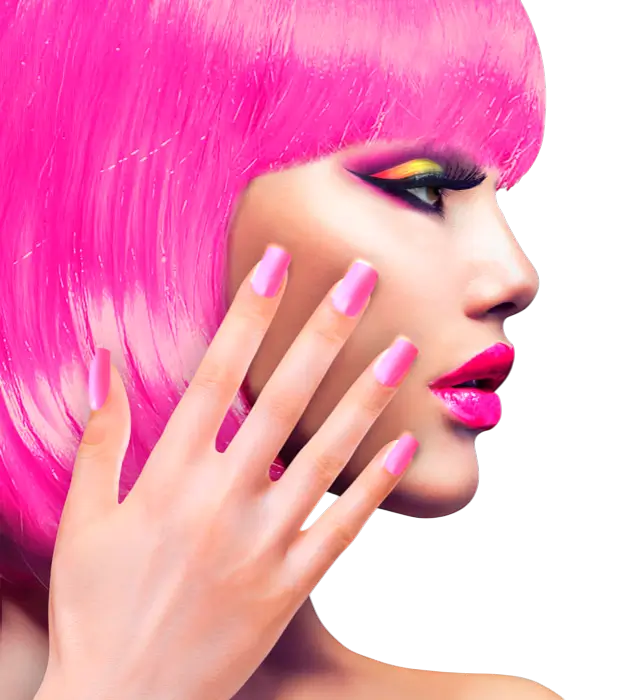 Set mit 12 Neonrosa Selbstklebenden Kunstnägeln mit Nagellack Effekt – Maniküre Nägel