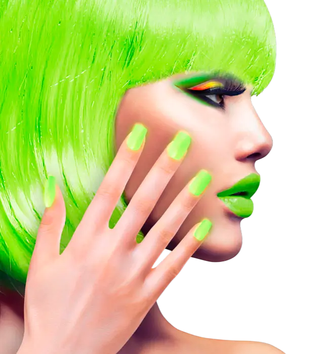 Set mit 12 Neongrünen Selbstklebenden Kunstnägeln mit Nagellack Effekt – Maniküre Nägel