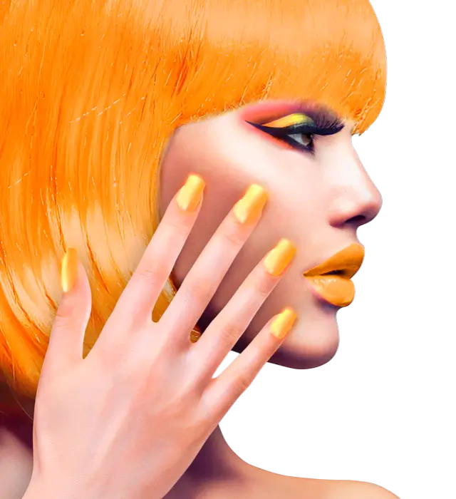 Set mit 12 Neonorangen Selbstklebenden Kunstnägeln mit Nagellack Effekt – Maniküre Nägel