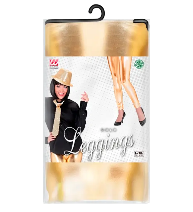 Goldene Metallic Leggings – Glänzende Disco Hose – 70er / 80er Jahre Kostüm