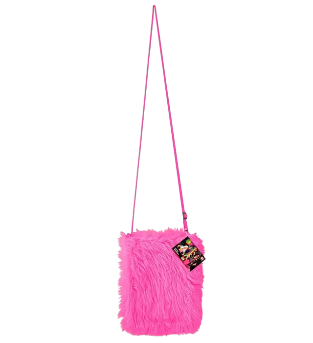 Handtasche aus Neon Pink Plüsch – Pop Disco Kostüm Accessoire