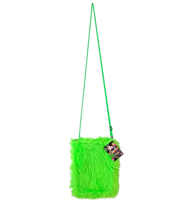 Handtasche aus Neon Grün Plüsch – Pop Disco Kostüm Accessoire