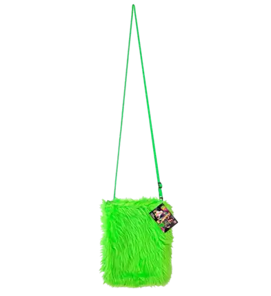 Handtasche aus Neon Grün Plüsch – Pop Disco Kostüm Accessoire