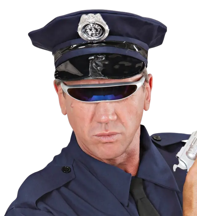 Silberne Roboter Brille – Futuristisches Kostüm Accessoire