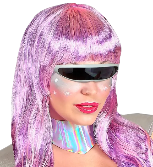 Silberne Roboter Brille – Futuristisches Kostüm Accessoire