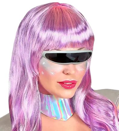 Silberne Roboter Brille – Futuristisches Kostüm Accessoire