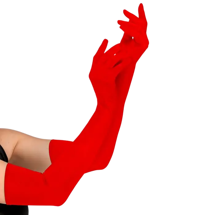"RED LONG ELASTANE GLOVES" 60 cm - auch für Männer geeignet