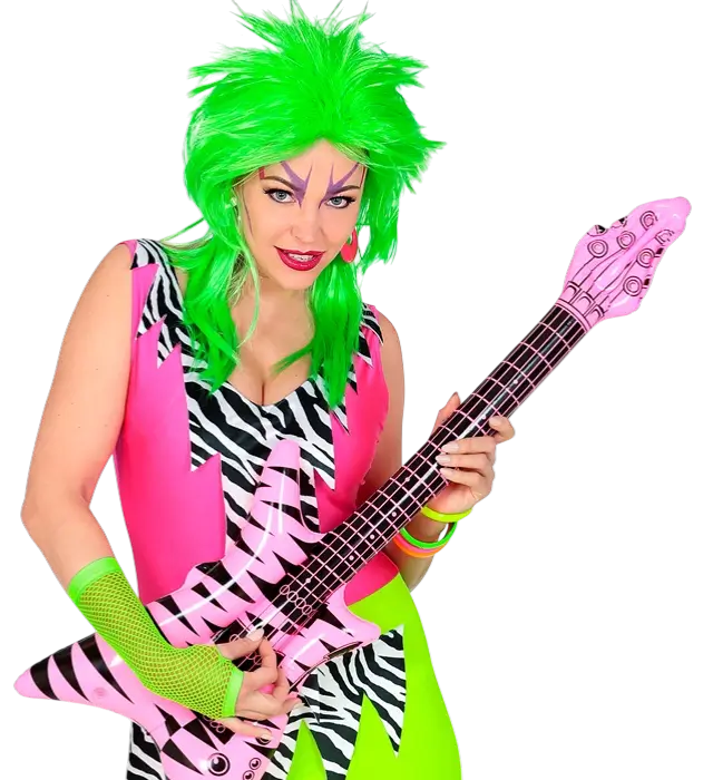 Neon Grüne Netz Fingerlose Handschuhe 33 cm – 80er Jahre Kostüm Accessoire