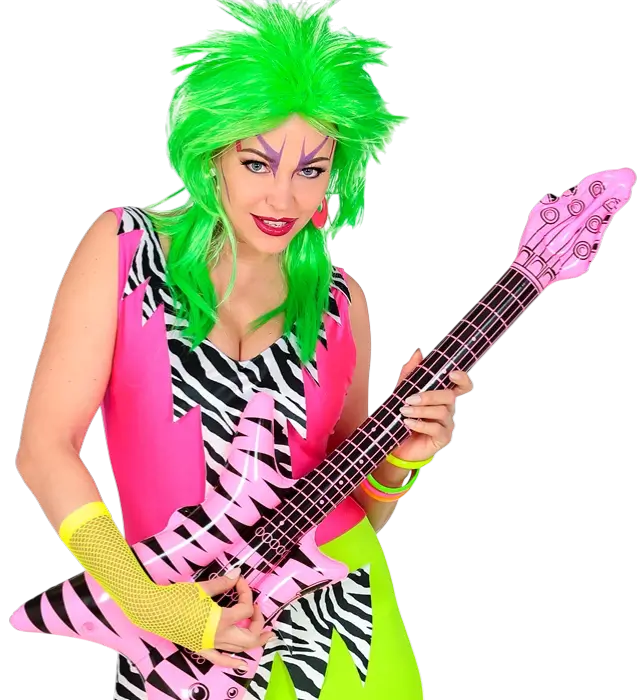 Neon Gelbe Netz Fingerlose Handschuhe 33 cm – 80er Jahre Kostüm Accessoire