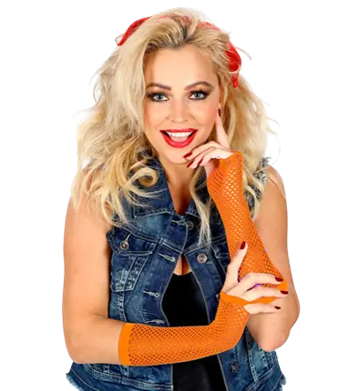 FINGERLOSE HANDSCHUHE FILET NEON ORANGE 33 cm