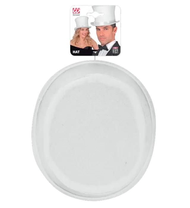 Weißer Zylinderhut aus Filz in Wolloptik 16 cm – Elegantes Kostüm Accessoire