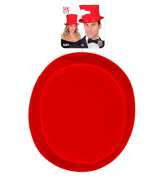 Roter Zylinderhut aus Filz in Wolloptik 16 cm – Elegantes Kostüm Accessoire