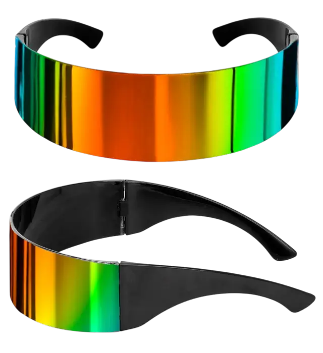 Regenbogen Spiegel Sonnenbrille – Verspiegelte Mehrfarbige Brille – Kostüm Accessoire