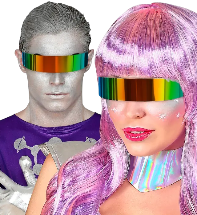 Regenbogen Spiegel Sonnenbrille – Verspiegelte Mehrfarbige Brille – Kostüm Accessoire