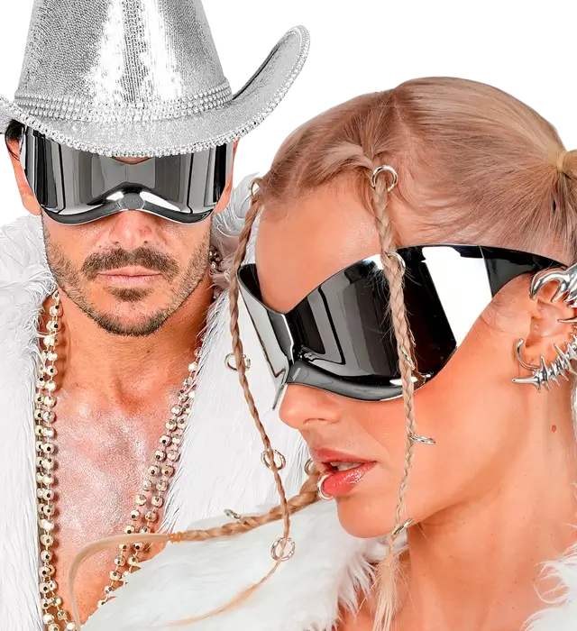 Super Spiegel Sonnenbrille – Verspiegelte Brille – Kostüm Accessoire