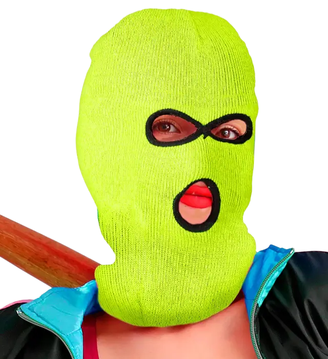 Neon Gelbe Balaclava Sturmhaube – Kostüm Maske