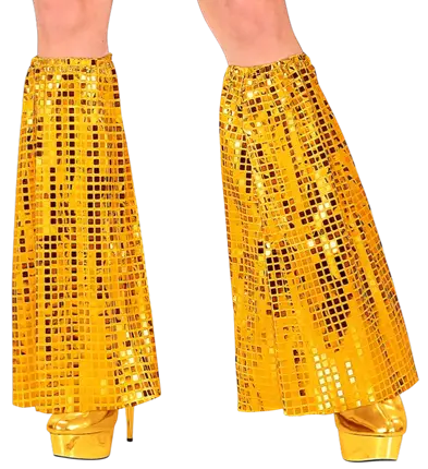 Goldene Pailletten Disco Beinstulpen – 70er Jahre Kostüm Accessoire