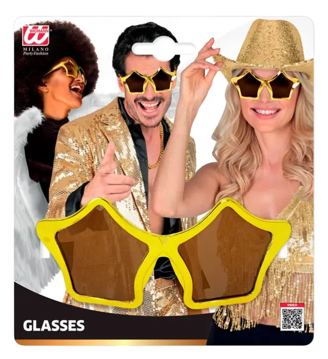 Goldene Sonnenbrille – Metallic Brille – Kostüm Accessoire