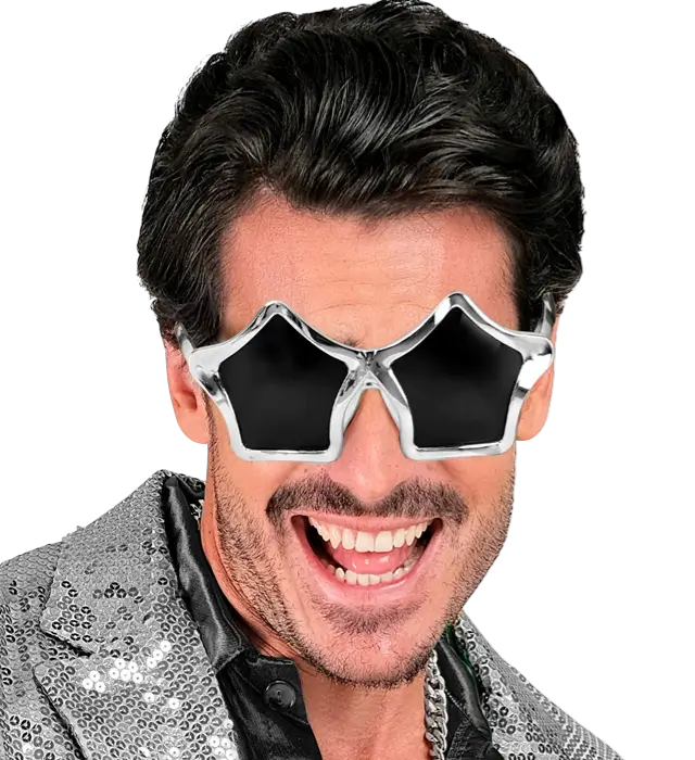 Silberne Stern Brille – Festival Kostüm Accessoire