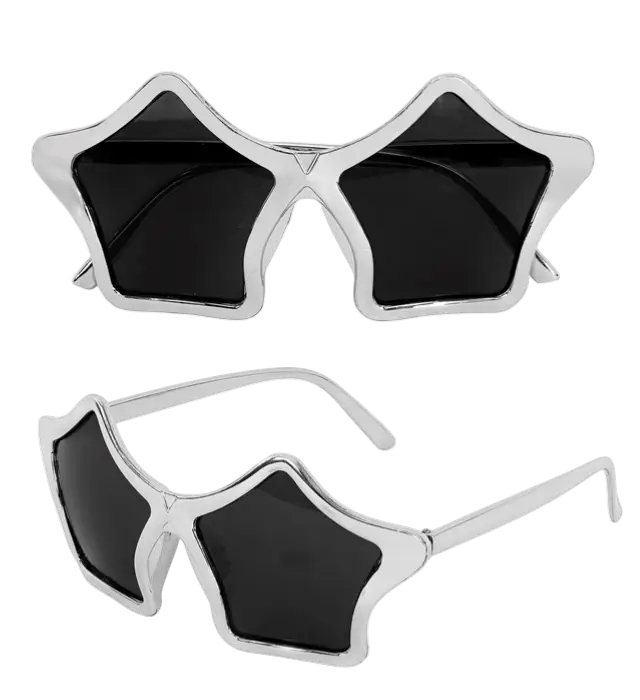 Silberne Stern Brille – Festival Kostüm Accessoire