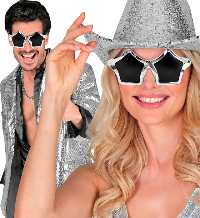 Silberne Stern Brille – Festival Kostüm Accessoire