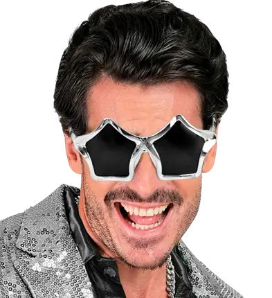 Silberne Stern Brille – Festival Kostüm Accessoire