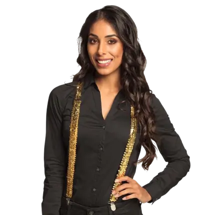 Hosenträger Pailletten gold