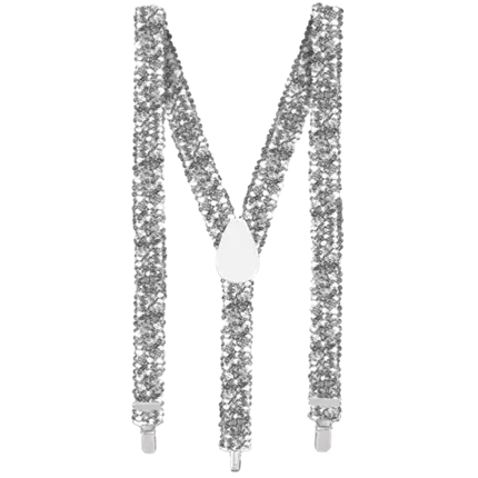 Hosenträger Silberne Pailletten