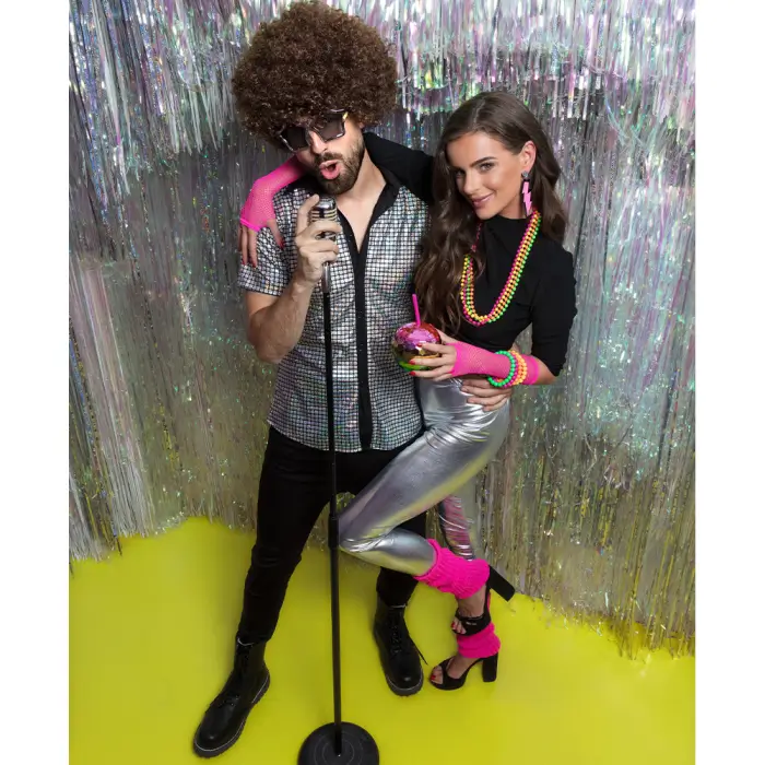 Becher Discokugel mit Strohhalm Regenbogen 600ml