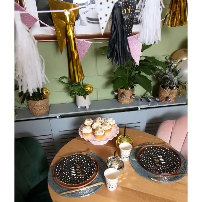 Becher Discokugel mit Strohhalm silber 600ml