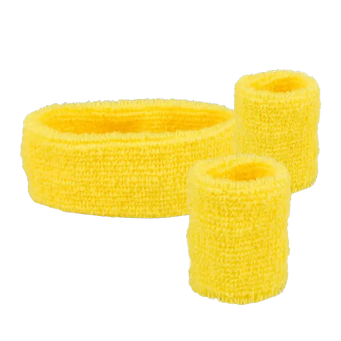 Set mit 3 Frottee-Stirnbändern gelb
