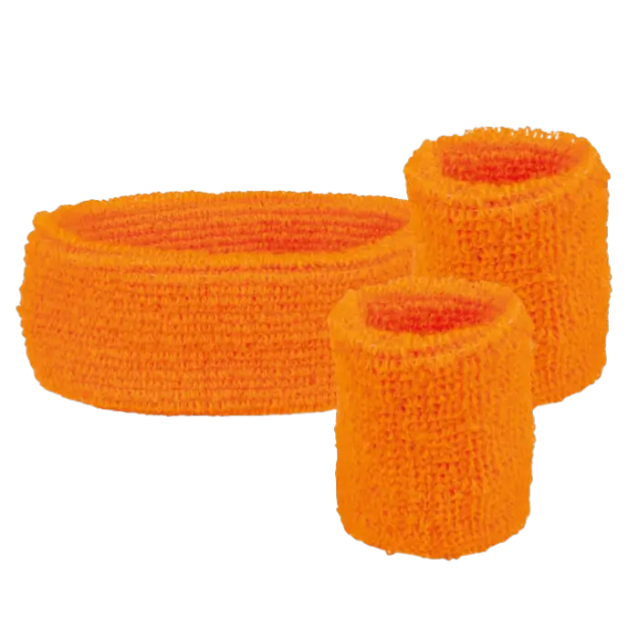 Set mit 3 Frottee-Stirnbändern in Neonorange