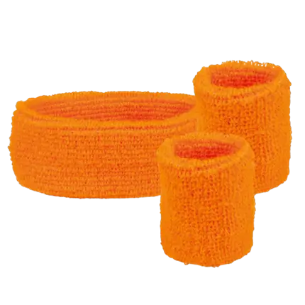 Set mit 3 Frottee-Stirnbändern in Neonorange
