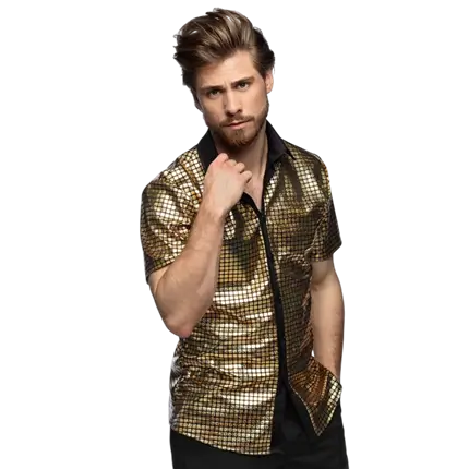 Disco-Hemd diamond gold (M)