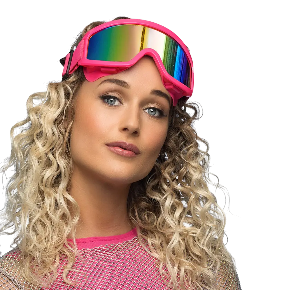 Ski Partybrille für Party und Kostüm – Neonrosa
