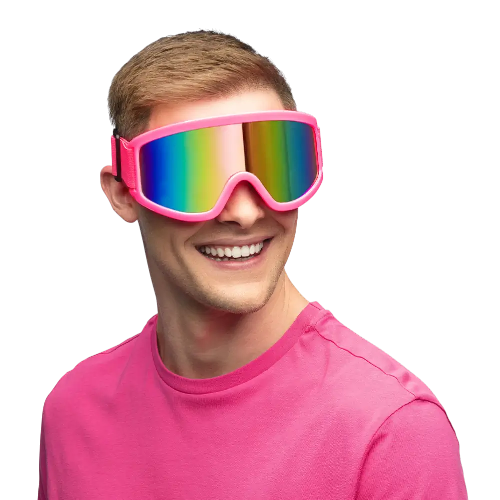 Ski Partybrille für Party und Kostüm – Neonrosa