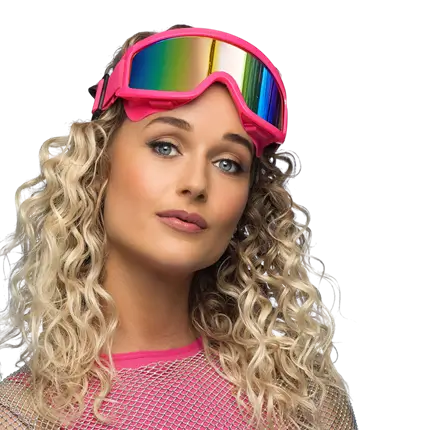 Ski Partybrille für Party und Kostüm – Neonrosa