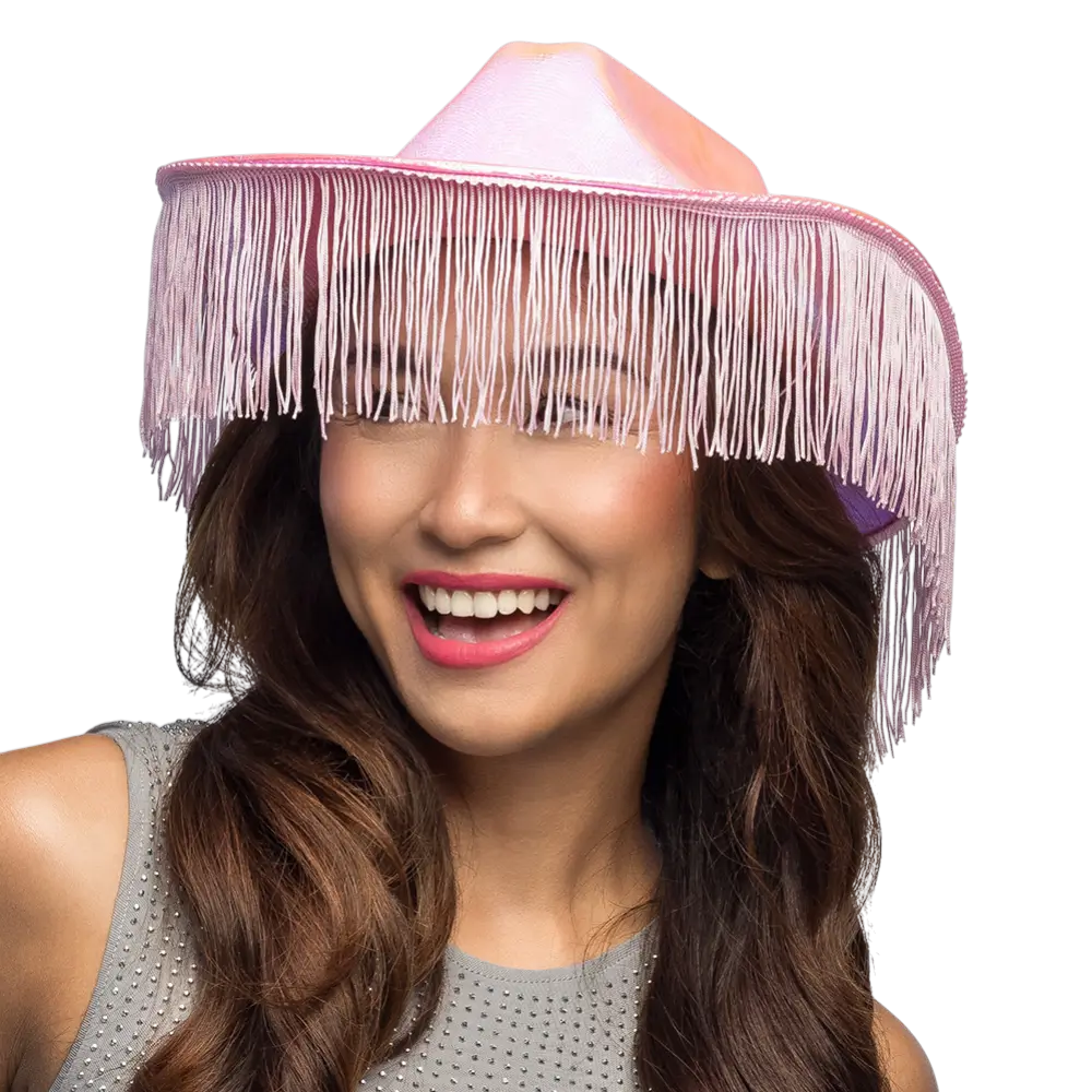 Cowboyhut mit Fransen für Kostüm „Fabulous“ – Rosa