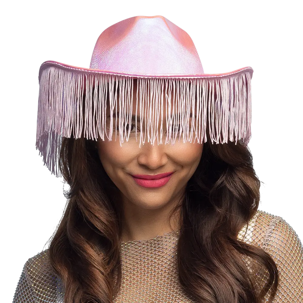 Cowboyhut mit Fransen für Kostüm „Fabulous“ – Rosa
